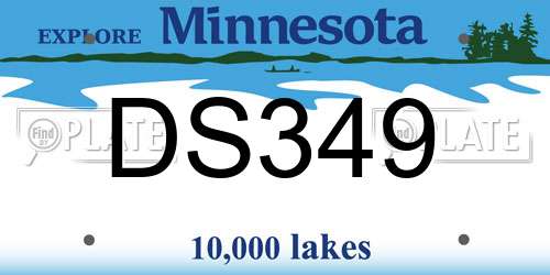 DS349 Minnesota License Plate