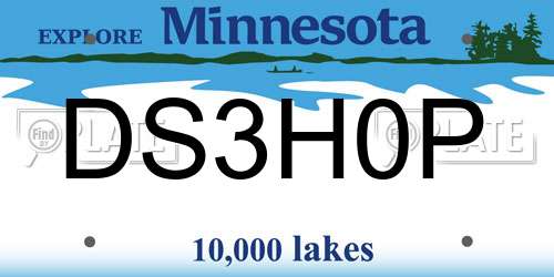 DS3H0P Minnesota License Plate