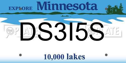 DS3I5S Minnesota License Plate