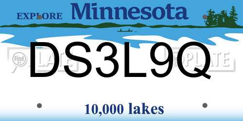 DS3L9Q Minnesota License Plate