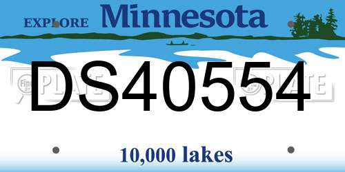 DS40554 Minnesota License Plate