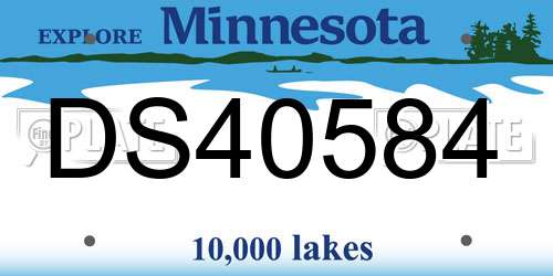DS40584 Minnesota License Plate