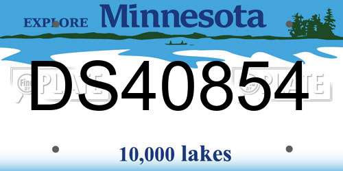 DS40854 Minnesota License Plate