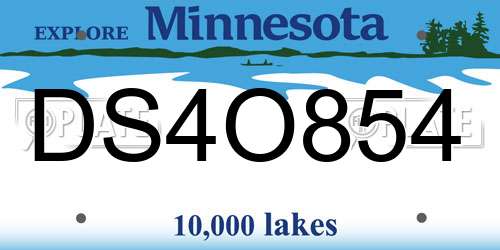 DS4O854 Minnesota License Plate