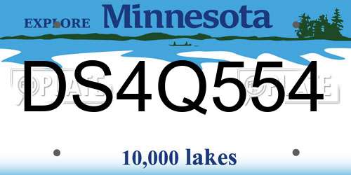 DS4Q554 Minnesota License Plate