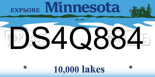 DS4Q884 Minnesota License Plate