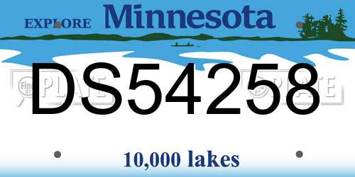DS54258 Minnesota License Plate