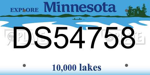 DS54758 Minnesota License Plate