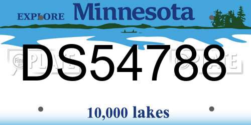 DS54788 Minnesota License Plate