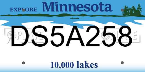 DS5A258 Minnesota License Plate