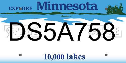 DS5A758 Minnesota License Plate