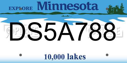 DS5A788 Minnesota License Plate