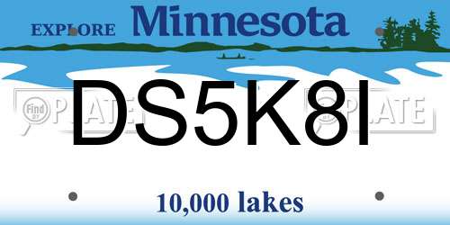 DS5K8I Minnesota License Plate