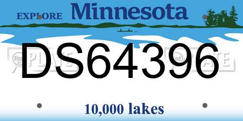 DS64396 Minnesota License Plate