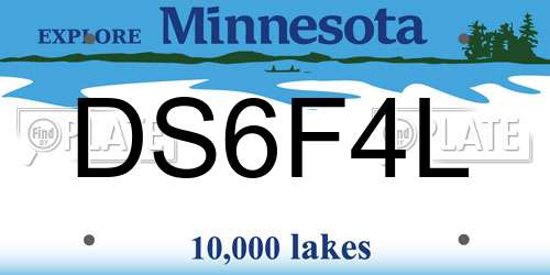DS6F4L Minnesota License Plate