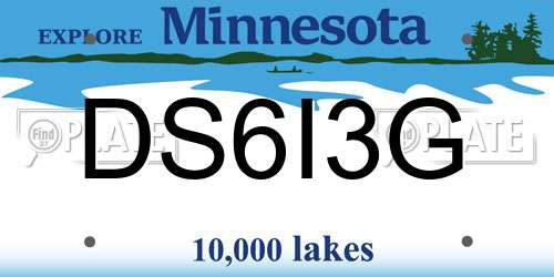 DS6I3G Minnesota License Plate