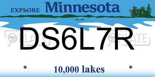 DS6L7R Minnesota License Plate