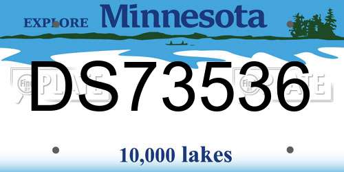 DS73536 Minnesota License Plate