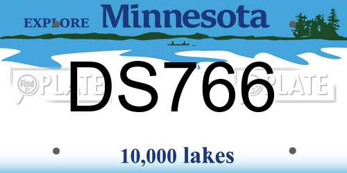 DS766 Minnesota License Plate