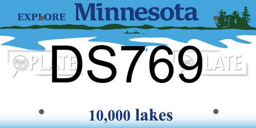 DS769 Minnesota License Plate