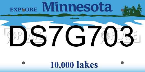 DS7G703 Minnesota License Plate