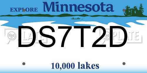 DS7T2D Minnesota License Plate