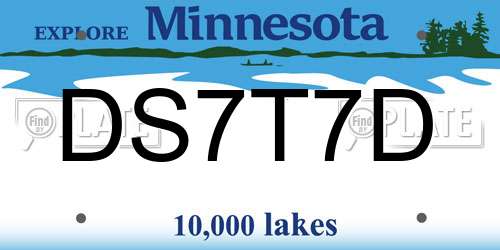 DS7T7D Minnesota License Plate