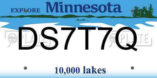 DS7T7Q Minnesota License Plate