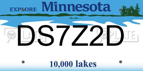 DS7Z2D Minnesota License Plate