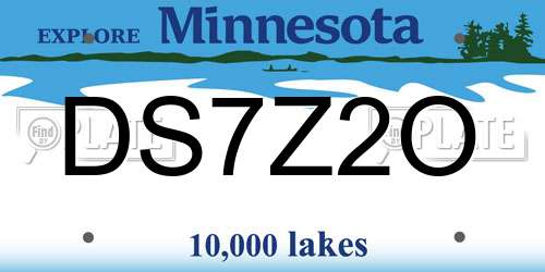 DS7Z2O Minnesota License Plate