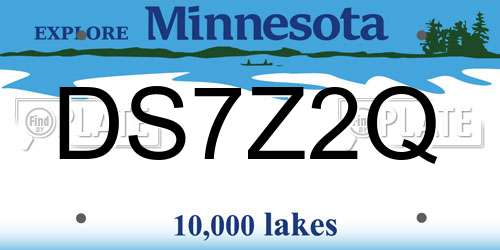 DS7Z2Q Minnesota License Plate