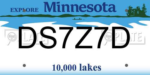 DS7Z7D Minnesota License Plate