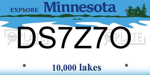 DS7Z7O Minnesota License Plate