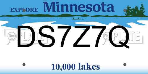 DS7Z7Q Minnesota License Plate