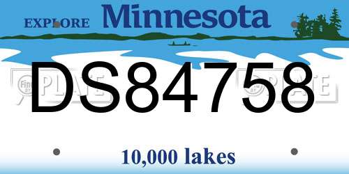 DS84758 Minnesota License Plate