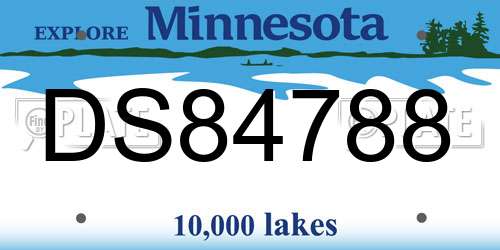 DS84788 Minnesota License Plate