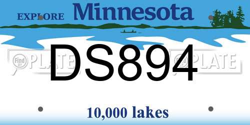 DS894 Minnesota License Plate