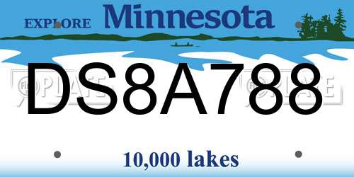 DS8A788 Minnesota License Plate