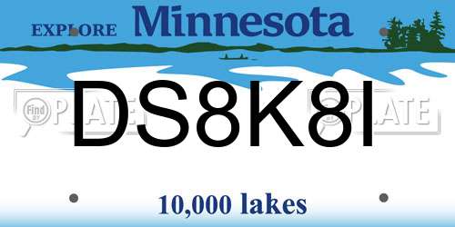DS8K8I Minnesota License Plate