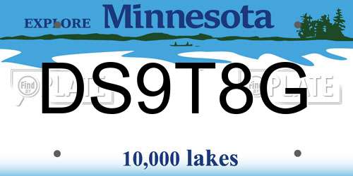 DS9T8G Minnesota License Plate