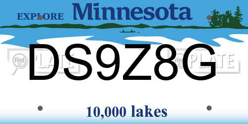 DS9Z8G Minnesota License Plate