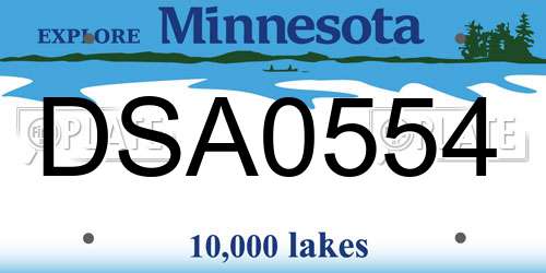 DSA0554 Minnesota License Plate