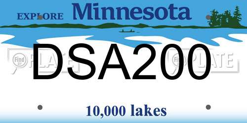 DSA200 Minnesota License Plate