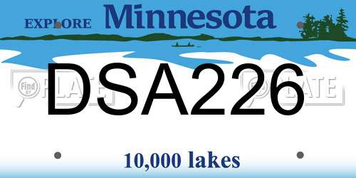 DSA226 Minnesota License Plate