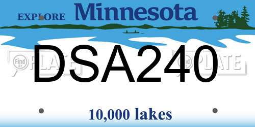 DSA240 Minnesota License Plate