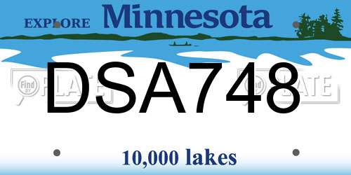 DSA748 Minnesota License Plate