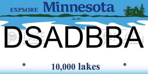 DSADBBA Minnesota License Plate