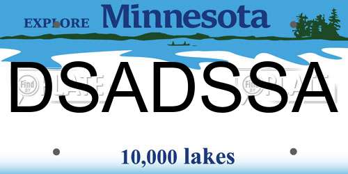 DSADSSA Minnesota License Plate