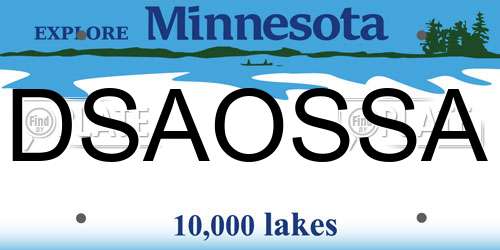 DSAOSSA Minnesota License Plate