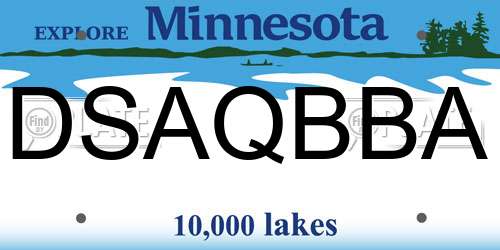 DSAQBBA Minnesota License Plate